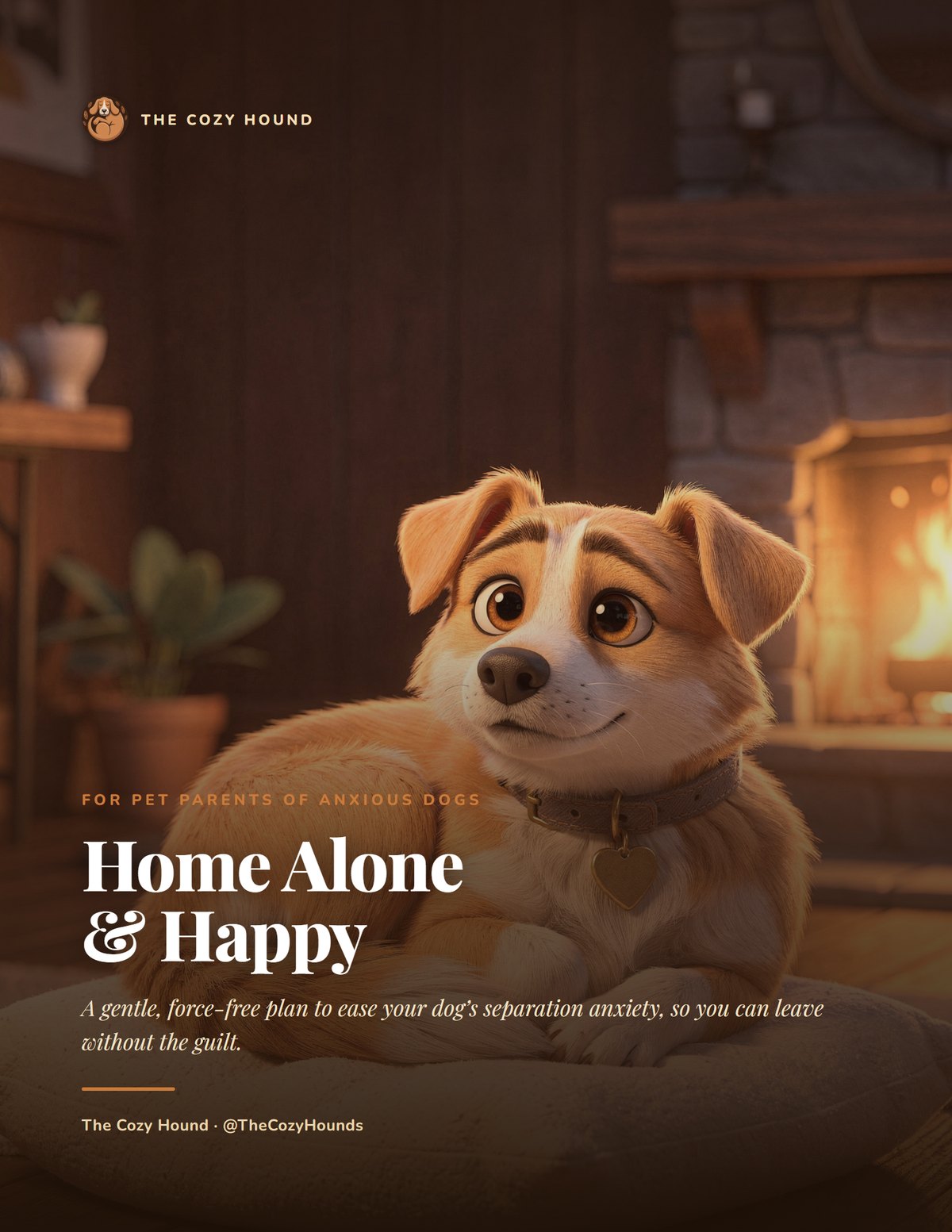 Cover of Home Alone & Happy, a cozy illustrated separation-anxiety guide